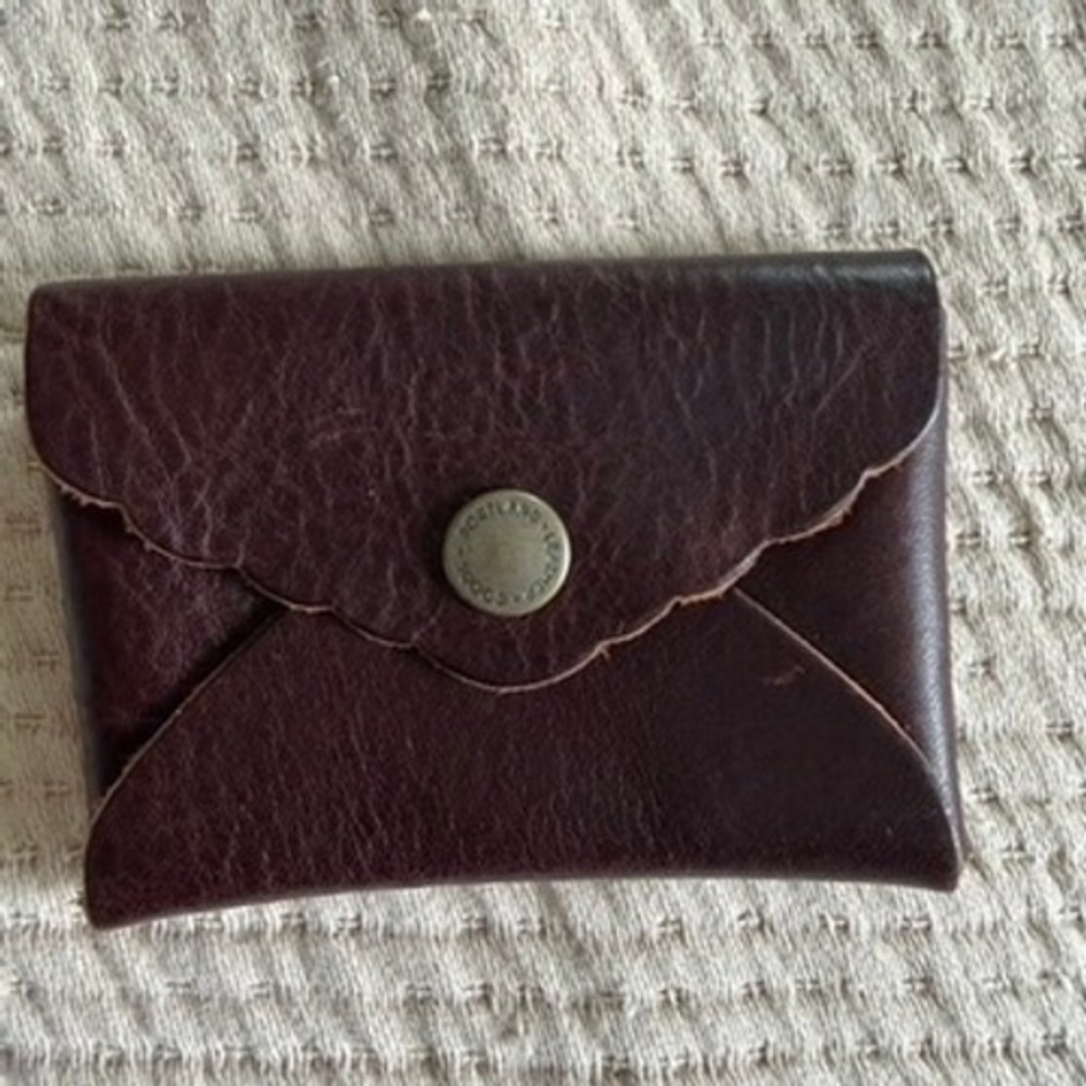 Portland Leather Mini Daisy Wallet Brown Full Grain Snap Card Case